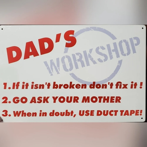 🔥 Dad's Workshop Metal Tin Sign Wall Mounted Garage Man Cave - Picture 2 of 4